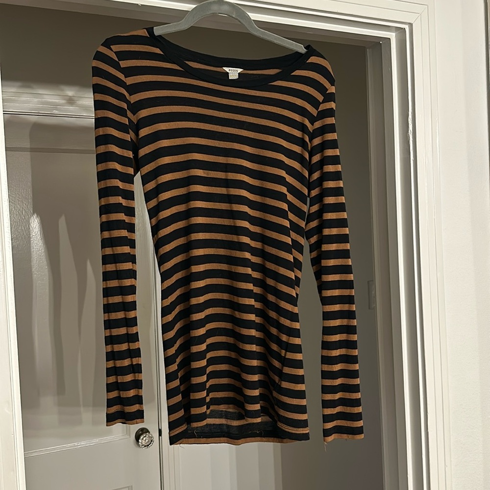 Brown and black stripe long sleeve